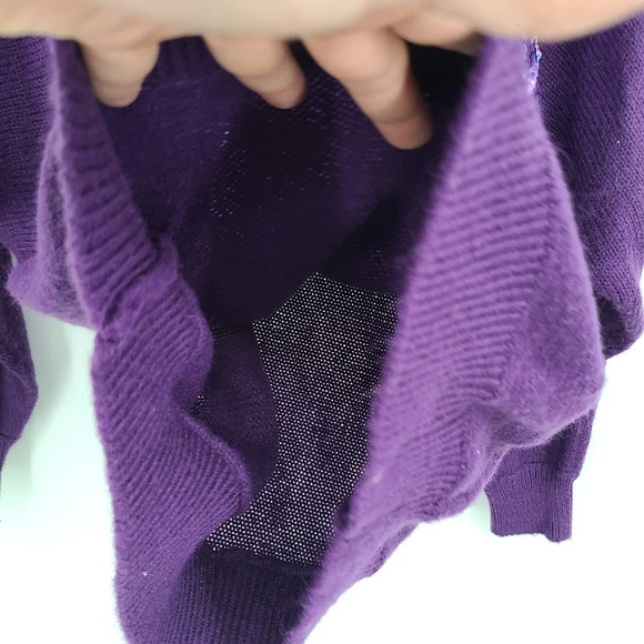 Vintage Sequin & Patch Acrylic Sweater - Picture 7 of 7
